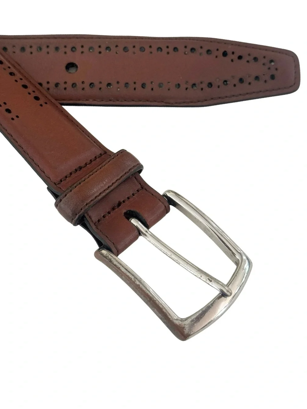 Allen Edmonds Manistee Dress Belt Dark Brown Genuine Leather Sz 36